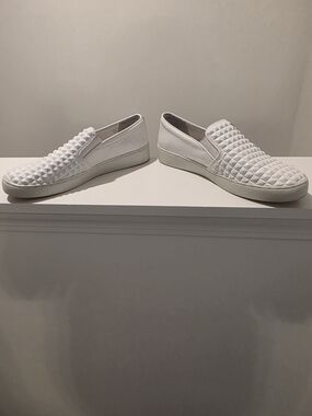 Michael Kors White Quilted Slip-On Sneakers